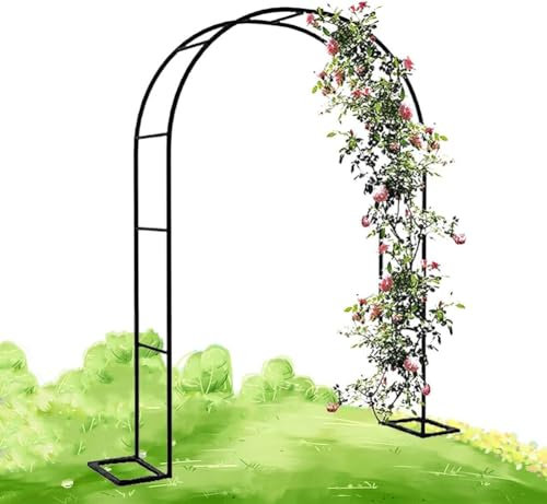 Arco de jardín Extra Ancho de 350 cm, Ideal para Rosas y Plantas trepadoras, Ideal para Bodas, pérgola, Enrejado, de Metal Negro, 3,5 m de Ancho x 2,2 m de Alto (Verde, 3 m de Ancho x 2,2 m de Alto).