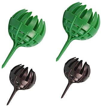 Milisten Paniers à Engrais pour Bonsaï Et Jardin, Kit 50 Pcs Taille S, Plastique Vert Et Noir, Protection Oiseaux Et Vent, Contrôle Précis De L'engrais pour Culture De Plantes
