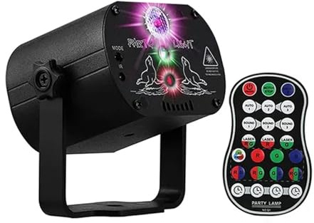 Projecteur Noel Exterieur, Projecteur de lumière stroboscopique LED DJ Disco, 7 Couleurs, Rechargeable par USB, for Les décorations de noël et d'halloween