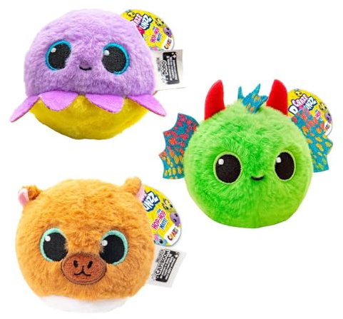 CRAZE BOUNZZ Funpack 3 Studsande Gosedjur – Mjuka och Roliga Kramdjur för Barn från 3 år – Original Presentidé för Lek och Samlande