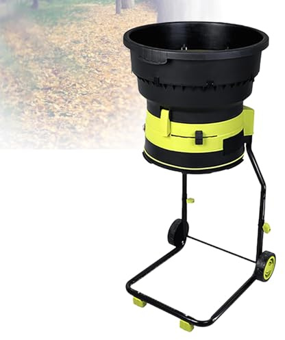 LwiftGal Broyeur De Feuilles éLectrique, Broyeur De Compost, Broyeur De Feuilles De Jardin avec Roues Et Sac De Rangement, Broyeur éLectrique 8 000 TR/Min, pour Le Compostage Standardconfiguration