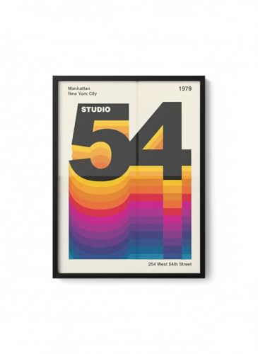 Close Up Retrodrome Poster Studio 54 Retro Design auf Künstlerpapier, Typografie Grafik, Farbverlauf, gerahmt oder ungerahmt, mehrere Größen, 80 cm x 120 cm
