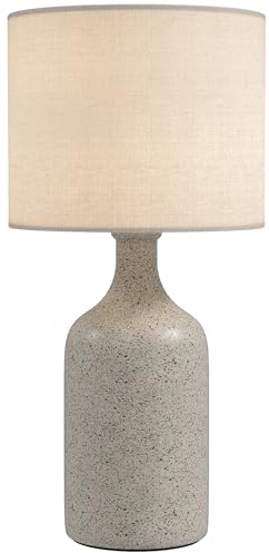 HOMCOM Tischlampe Tischleuchte Vintage Keramiksockel Sandbraun+Weiß