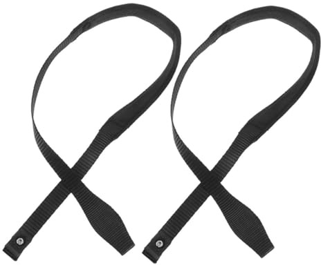 TOPBATHY Dragonnes pour Bâtons de Randonnée et Ski, Lot de 2 en Nylon Noir, Bracelet à Nouer Ajustable, Sangle de Protection Résistante, Accessoires Sports de Plein Air pour Randonnée