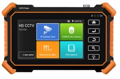 NJJIHUI Tester CCTV, Monitor Tester For Telecamera CCTV IPC 8K Portatile, For IP H.265, Analogico AHD CVI TVI 8MP per fibra ottica, cablaggio(IPC-1900 Plus)