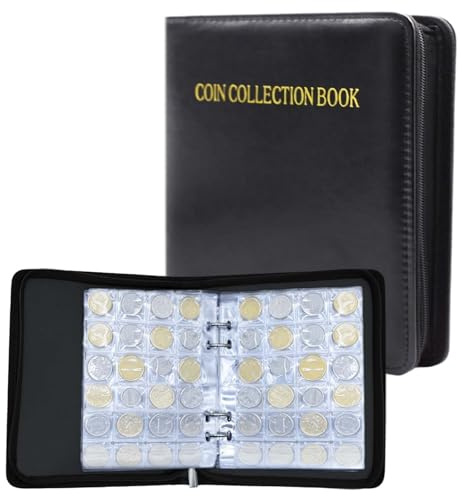 tintoke 480 Stück Münzsammelbuch mit,Münzsammelbuch mit, Münzen Sammelalbum Euro,Aufbewahrung für Münzen,Münzen Aufbewahrung,Münzalbum 2 Euro Münzen Sammelalbum,Wird zum Sammeln von Münzen Verwendet