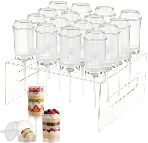 Genérico Contenedores Cake Push Pop – Molde de postre individual – Contenedor Push Pop con base y tapa – para comedor, casa, boda, cumpleaños, reunión familiar