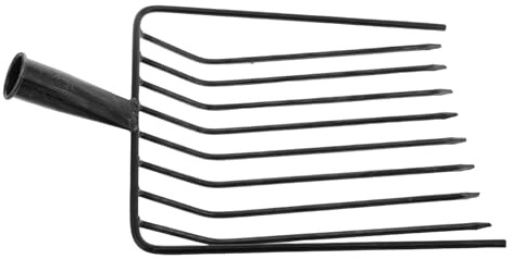 LABRIMP Testa per Forca da Giardino in Acciaio Resistente 10 Denti, Utensile Manuale per Diserbo e Lavorazione Terreno, Attrezzo Leggero e Facile da Pulire per Cura Prato e Giardinaggio