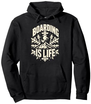 Snowboarding BOARDING IS LIFE Funny Snowboard Children Pullover Hoodie