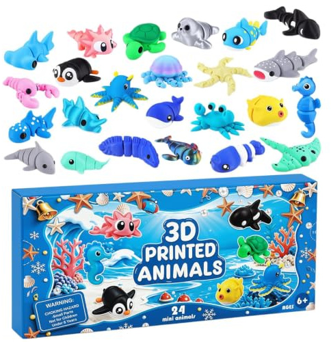Adventskalender jul djur 24 dagar souvenir fidget lugnande | Mini djurkalender set för pojkar flickor studenter fest sovrum