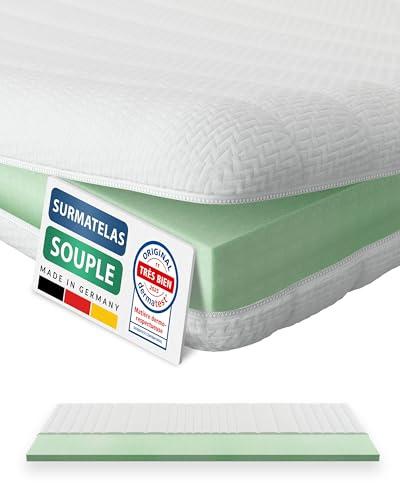 AM Qualitätsmatratzen Topper 80x200cm weich - Made in Germany - Oeko TEX zertifizierter Matratzen Topper 80x200 H2 - Anpassungsfähige & Weiche Matratzenauflage 80x200 mit waschbarem Bezug