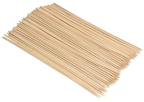 Navaris 100x Bamboo Skewer Sticks - Long Wooden Bamboo Skewers for Kebab, Grill, BBQ, Fruit, Chocolate Fountain, Toasting Marshmallows - 40 cm