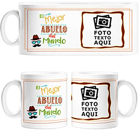 Diver Tazas Taza Personalizada con Foto el Mejor Abuelo del Mundo - Cerámica