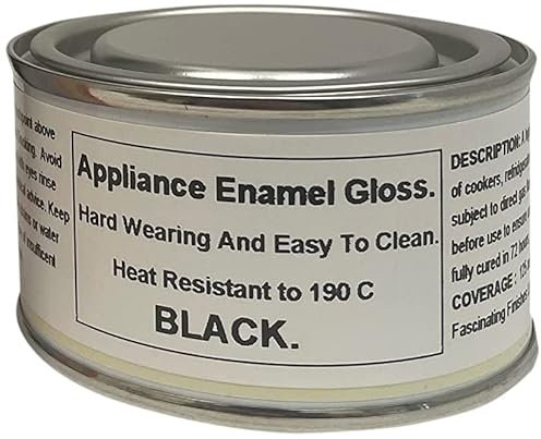 Fascinating Finishes Ltd 1 x 150ml Black Gloss Fridge, Cooker And Appliance Enamel Paint. Heat Resistant