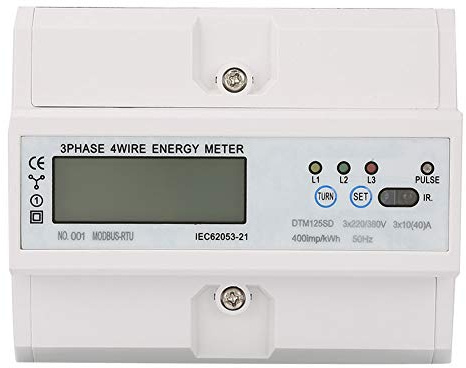 Compteur de puissance numérique, compteur KWh triphasé 220/380V 10-40A, compteur de puissance électrique numérique de consommation d'énergie avec LCD