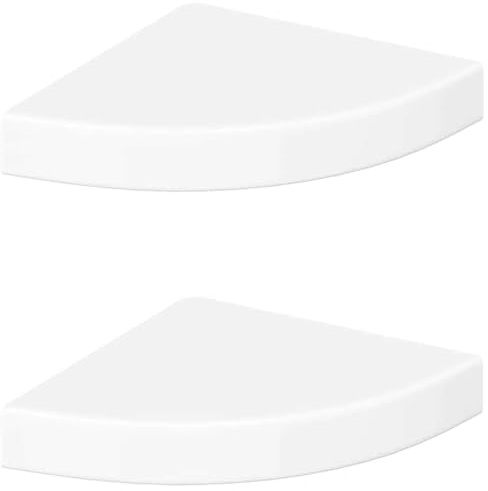 vidaXL 2X Eckregal Schweberegal Wandregal Bücherregal CD DVD Regal Wandboard Hängeregal Wand Dekoregal Hochglanz-Weiß 25x25x3,8cm MDF