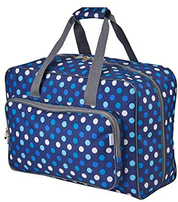 Sewing Online Sewing Machine Bag, Navy Polka Dot | 46 x 33 x 20cm | Carry Bag for Janome, Brother, Singer, Bernina, and Most Sewing Machines - PT660-NAVY-POLKA