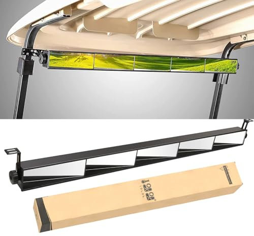 10L0L Universal Golf Cart 5 Panel Mirror for Yamaha EZGO Club Car, Eliminate Blind Spots Wide Angle Rear View Mirror, Drilling
