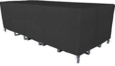 Rollmayer Abdeckplane für Gartenmöbel Abdeckung Gartentischabdeckung Wasserdicht Winddicht Schutzhülle (Schwarz, 130 x 75 x 74cm) Kollektion Oxford
