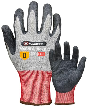 Blackrock Magnesium-LC Cut Resistant Non-Slip Latex Gripper Safety Work Gloves, Near Knife Proof, Whittling, for Men and Women, Max Cut 5 Gloves, Metal Handling - Size 11/XXL
