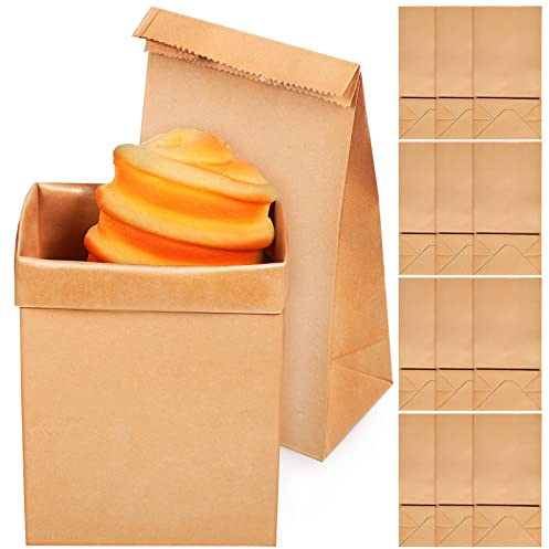 TOPBATHY 120stücke Kraftpapierbeutel Aus Papier Großes Papiertüten Für Lebensmittel Bonbontüten Zum Aufbewahren Von Keksen Brot Sandwiches Und Snacks