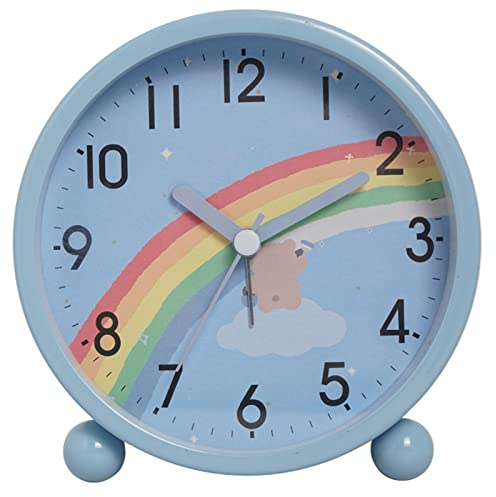 EXQULEG Cartoon Kinderwecker Regenbogen Kleine Tiere Wecker Digital Kinder mit Licht Wanduhr Jugendzimmer Kinderzimmer 11cm Geschenk für Kinder (#1)