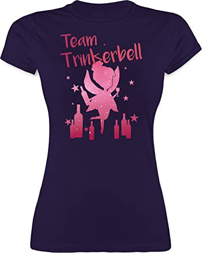 Shirt Damen - JGA Junggesellenabschied Frauen - Team Trinkerbell - XL - Lila - saufshirt t-Shirts junggesellinnenabschied Bachelorette Party Malle Tshirt Sauf-Shirts t-Shirt jungesellinnenabschied