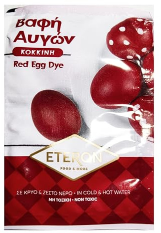 Red Egg Dye for Greek Orthodox Traditional Easter - Food Coloring Kit - Up to 30 Eggs - Non-Toxic, Vibrant Red Color - Easy Preparation and Use