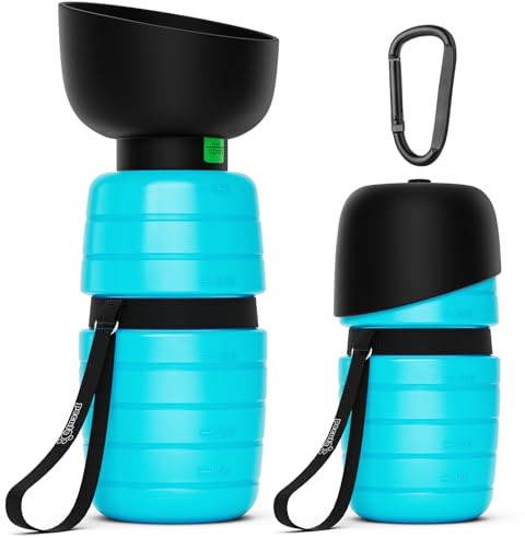 Pecute Gourde Chien Promenade Portable 850ml avec Gamelle Pliable