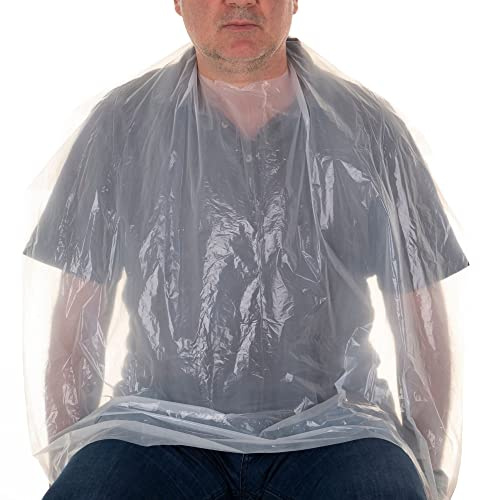 XARA Capas Desechables Peluqueria - Pack 100 - Capas de Tinte Peluqueria Desechables - Color Blanco - 110x80 cm Polietileno Resistente - Protección y Estética