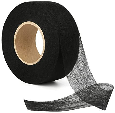 GOTRUST 70 Yards Saumband zum Aufbügeln Breit 40mm, Schwarz Waschfest Bügelband Nahtband, Doppelseitiges Gardinen Bügelsaumband Saumklebeband zum Spleißen von Stoffen Hosen Vorhänge