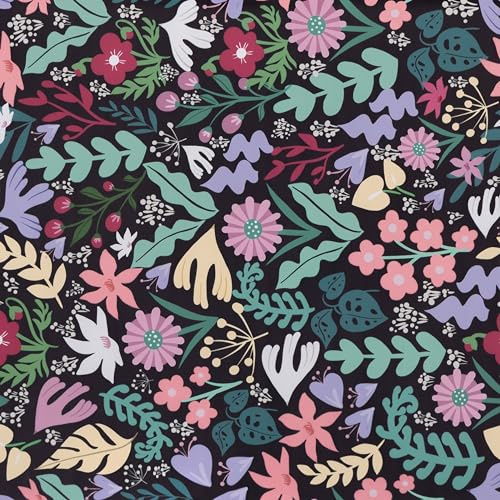Hode Möbelfolie Selbstklebend Tapete Blumen Schwarz Vintage, Folie Klebefolie Möbel Küche Wohnzimmer Schlafzimmer Küchenschränke, Statische Tapeten Wandfolie Selbstklebend Abwaschbare, 44cmx3m