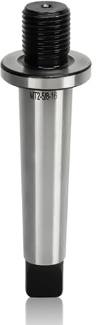 Morse Taper Adapter, MT2‑5/8‑16 Dril Chuck Arbor Manganese Steel Hardened Morse Taper Flat Tail Thread Drill Adapter for Lathe Milling Collets and Accessories Reducers