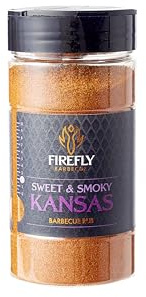 FireFly Barbecue Kansas Sweet & Smoky BBQ Rub – Classic American Barbecue Seasoning for Ribs, Chicken & Pulled Pork – Mild – Gluten-free – 300ml