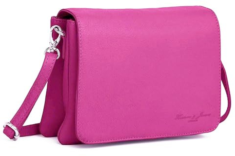Hudson & James Designer Genuine Leather Women Ladies Travel Satchel Everyday Crossover Cross body Work iPad Shoulder Handbag Bag | Designer