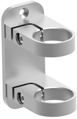 Sellon24® Ancrage mural en acier inoxydable - Rond - 42,4 mm - Réglable - Support de poteau rond - Support de tuyau stable sur le côté - Support mural - Pièce de serrage