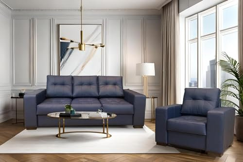 Quattro Meble Long-Life Echtleder Sofagarnitur Mallorca Pik 3 er + passenden Sessel Lederset Echt Leder Couchgarnitur Sofa Couch Möbel Set große Farbauswahl !!!