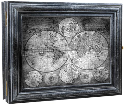 Cer-Plast Schlüsselkasten aus Holz Hängeschrank mit Schlüsselbrett Wandorganizer für Schlüsselaufbewahrungm Schlüsselschrank Vintage-Optik Holzschlüsselbox