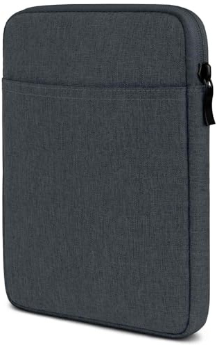 moex Tablet Hülle für iPad mini 6/7 (2021/2024) Tasche mit Reißverschluss und Fach für Zubehör, Stoff Sleeve weich Gepolstert, iPad Schutzhülle Minimalistisch Dash Case, Anthrazit