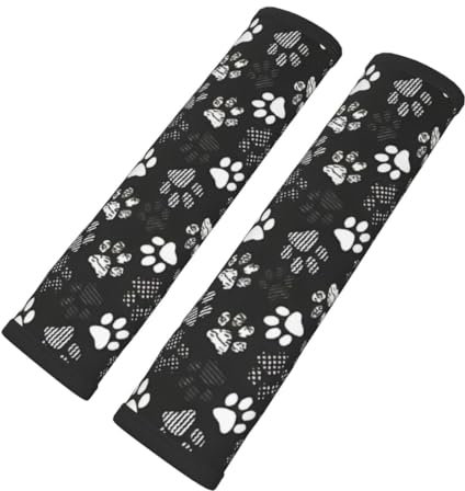 EOYVAIL Almohadillas para cinturón，Funda para cinturón de seguridad de coche, protector de cinturón para niños y adultos, almohadilla protectora para cinturón de seguridad de coche (1 par, negro)