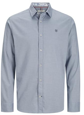 Jprblamontpellier detalj L/S skjorta Smu, Chambray Blue, S