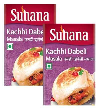 Suhana Spices Mix Powder (Box) - Curry Masala Recipe Mixes Casserole Seasoning Herbs - Simplifies & Speeds Up Cooking Process (Pack of 2, Suhana Kacchi Dabeli Masala 50g Box)