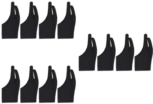 SEWACC 12stücke Künstlerhandschuh Für Zeichner Finger-Design s Schwarz Für Grafiktabletts Skizzieren Malen Atmungsaktiv Und Schweißresistent