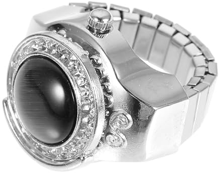SOIMISS Metall Ringuhr Im Retro Design Elastischer Kleiner Fingerring Mit Verstecktem Zifferblatt Praktische Armbanduhr Für Damen Und Herren