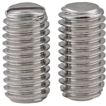 Haroar 2/5 Stück M8 x 8 mm ~ 40 mm SUS304 Edelstahl-Innensechskant-Stellschrauben mit Schlitz und Flacher Spitze, kopflose Schraube, Madenschraube(2Pcs M8x40)