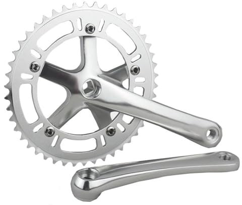 DONGLING Kurbelgarnitur 46T * 170mm Single Geschwindigkeit Feste Getriebe Rennrad Bike Crankset Fixie Radspur Kurbelklasse Kurbeln CNC Fahrrad Kurbelgarnitur