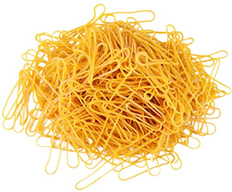 LALAFINA 1 Box Yellow Rubber Bands High Elastic Natural Rubber Bands Lightweight Bundling Rings for Home and Office Use 50g