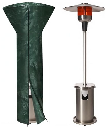 RICHIE Patio Heater Cover, Heavy Duty Waterproof Standing Heater Lamp Outdoor Protector Cover Anti Rain UV Dust (226x85x48cm), Green