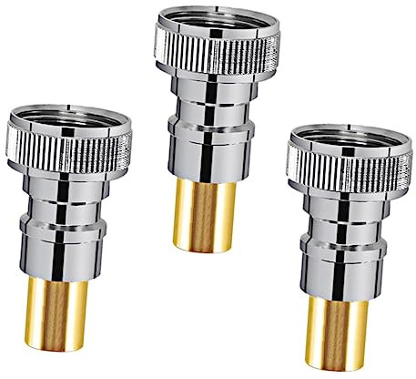 KONTONTY 3pcs Washer Tap Adapter Auto Faucet Connector Hose Stop Connector for Washing Machine Brass Material Leakproof Angle Valves