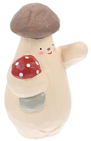 PRETYZOOM Adornos Tallados En Madera Tapiz De Setas Decoración Planta Falso Casa De Hadas Champiñón Adorno De Jardín En Miniatura Decoraciones De Setas Dibujos Animados Cosas De Hongos Tilo